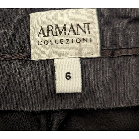 Armani Black Wool Flat Front Straight Leg Dress Pants Size 6 - Picture 7 of 9